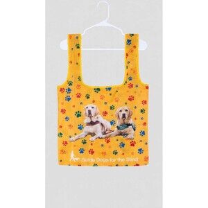 Guide Dogs For The Blind Yellow Foldable Reusable Shopping Tote Paw Print Dogs